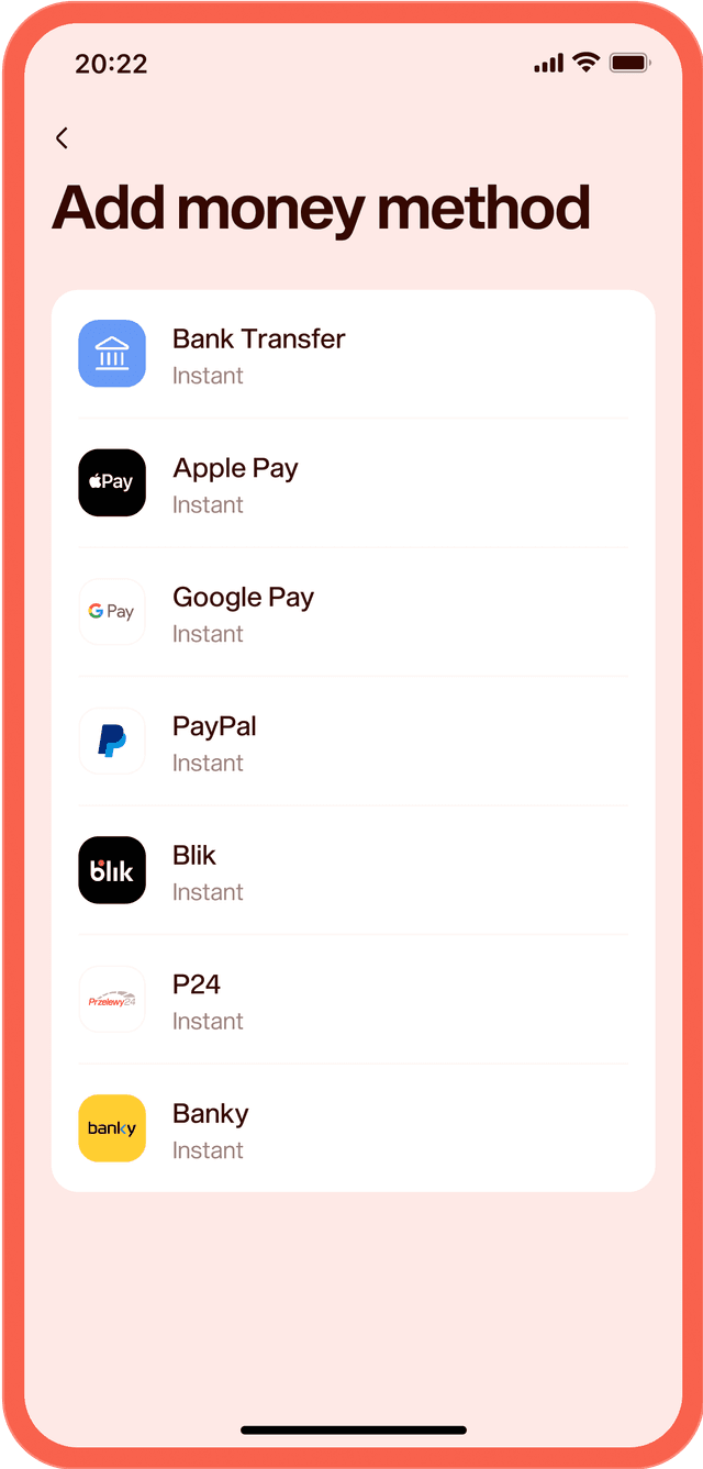 50+ payment methods all over the world